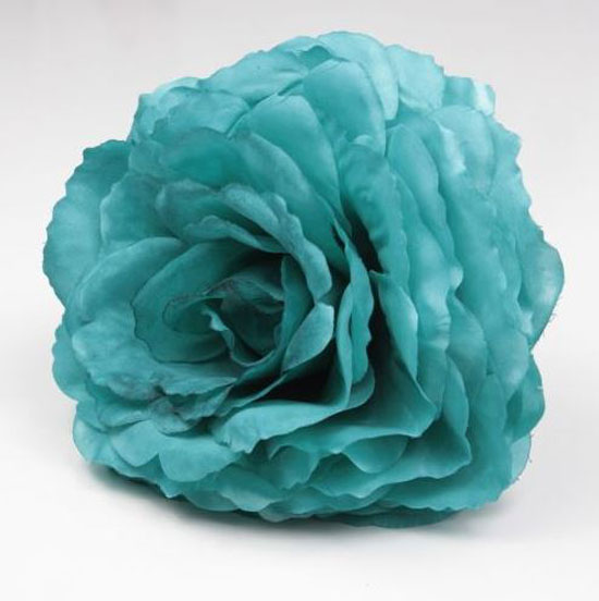 King Large Rose. Turquoise Flamenco Flower (56). 17cm